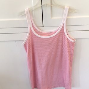 Banana Republic orange and white stripe tank.